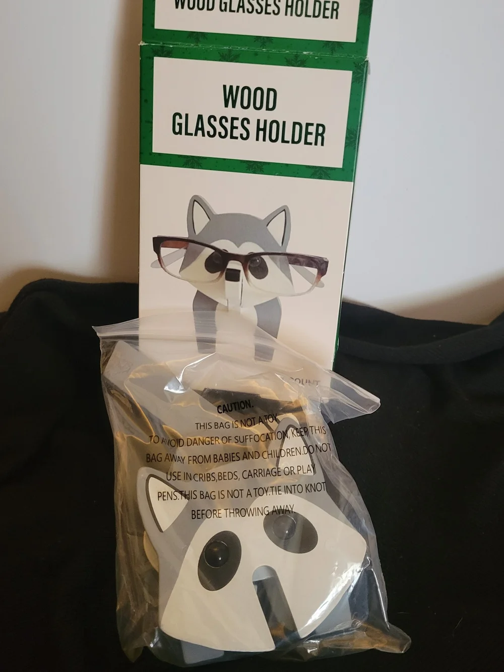 Husky Wood Glasses Holder - Grey and White